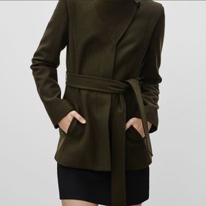 Aritzia Spencer green wool cashmere blend coat